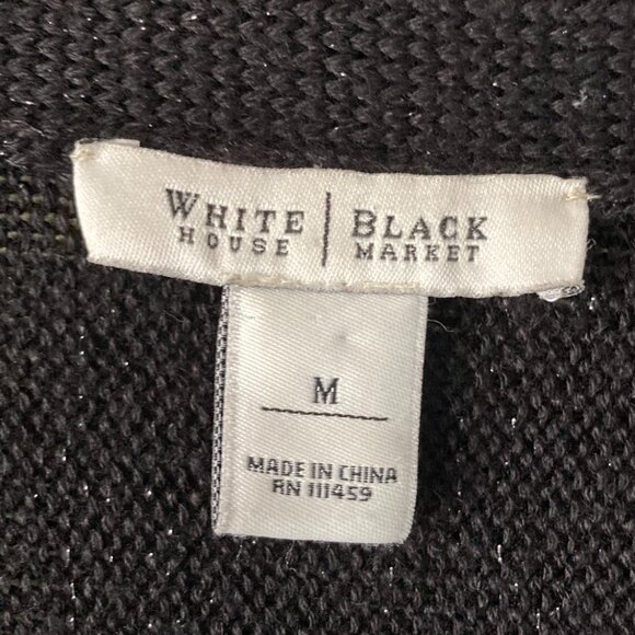 White House | Black Market Cardigan, Black with sparkle threads, Size M - Picture 5 of 7